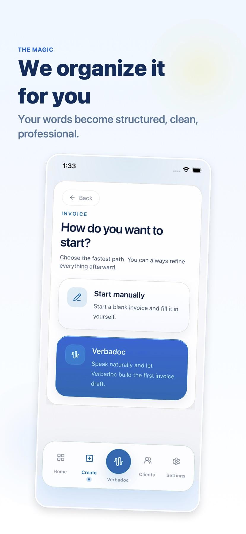Verbadoc app screen 2
